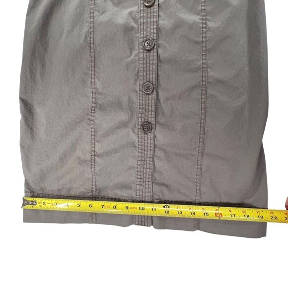 Boden Button Down Shirtdress Womens 3/4 Sleeve Size 4L Brown Putty Gray - Picture 13 of 14